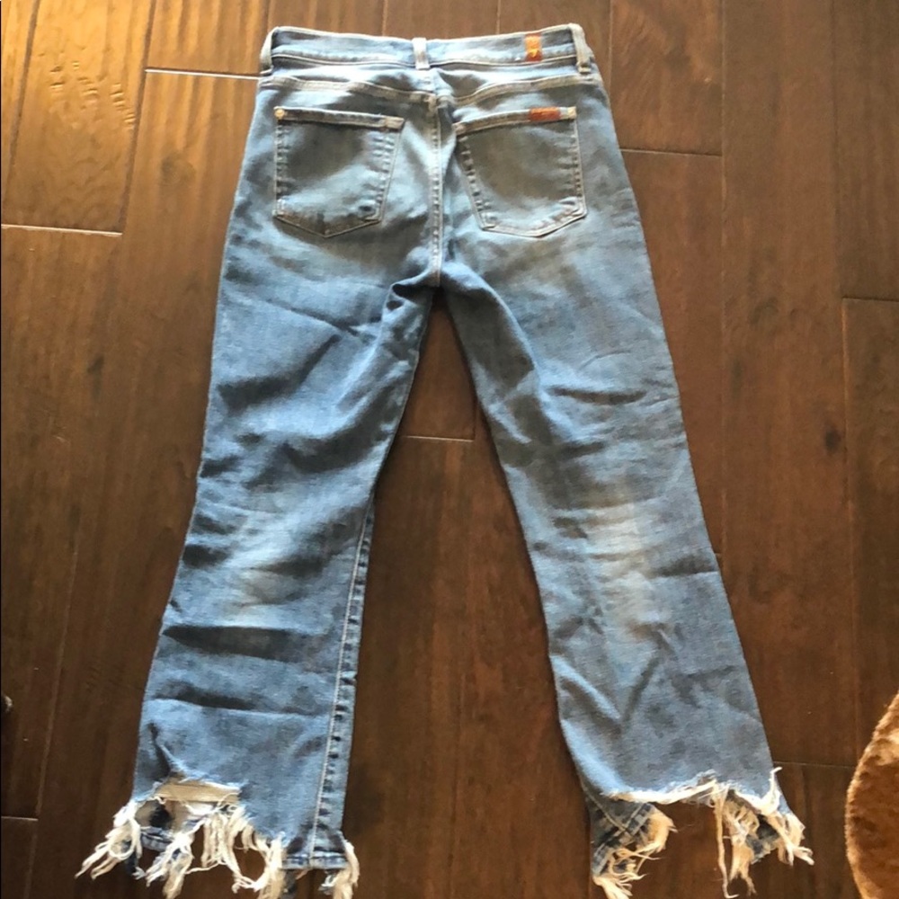 7 for All Mankind Crop frayed jeans
